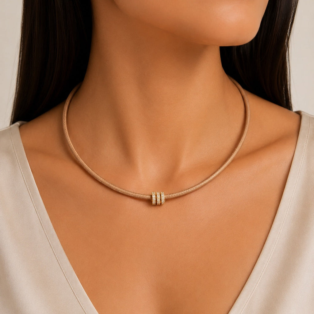 Black Leather Cord Necklace