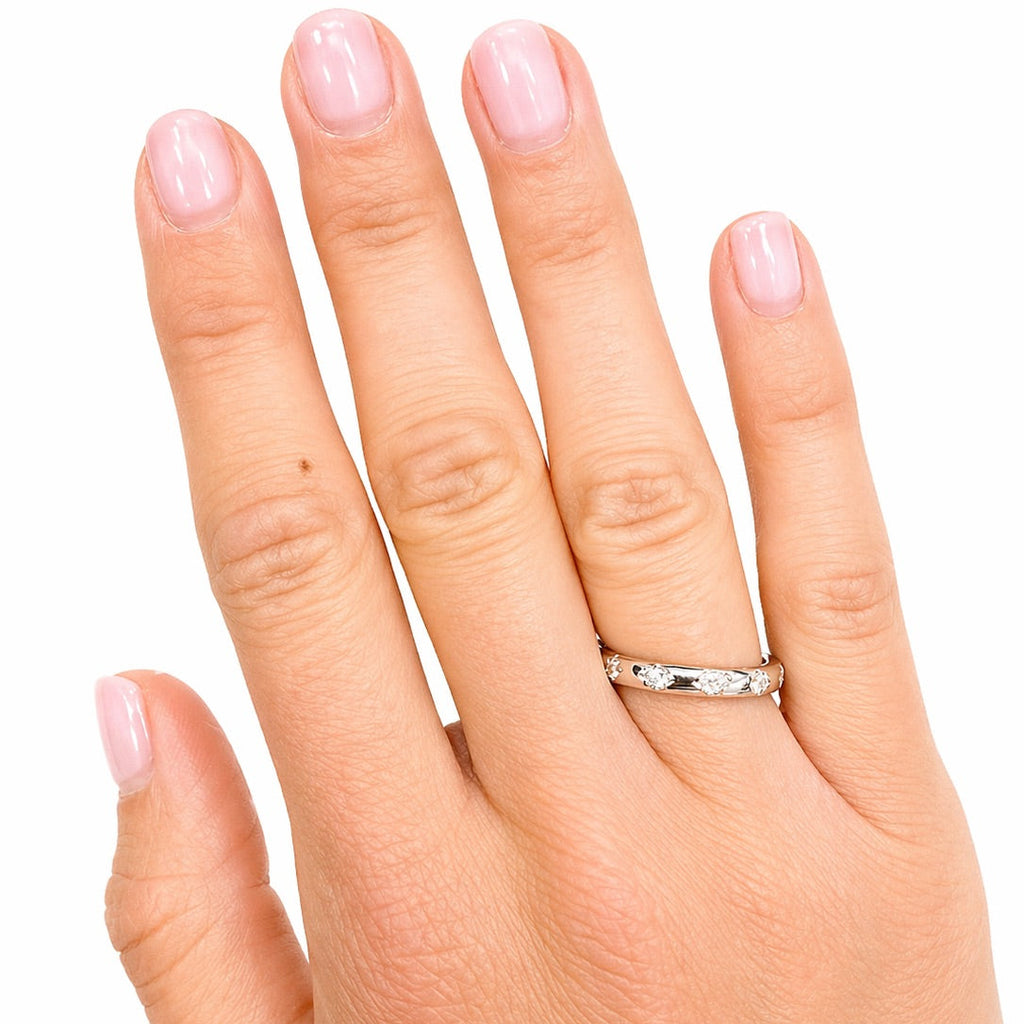 White Gold Marquise Diamond Band Ring