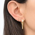 Yellow Gold Elongated Spike Drop Earrings