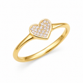Yellow Gold Pavé Diamond Heart Ring