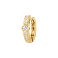 Yellow Gold Bezel-Set Diamond Huggie Earrings