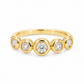 Yellow Gold Triple Bezel-Set Diamond Band Ring