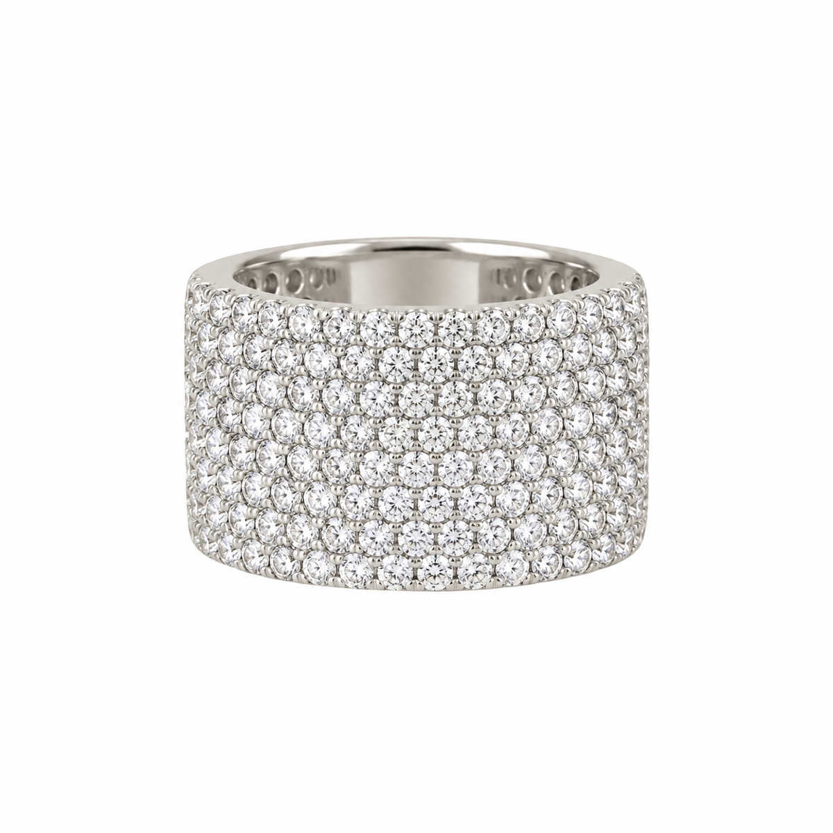 Wide Pave Diamond Band Ring