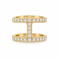 Double Bar Pave Diamond Ring