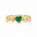 Emerald Heart & Gold Hearts Ring