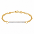 Yellow Gold Diamond Bar Link Bracelet
