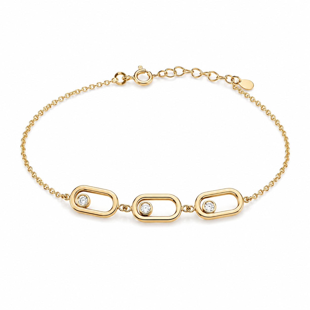 Floating Diamond Link Bracelet