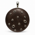 Oxidized Dome Pendant with Scattered Diamonds