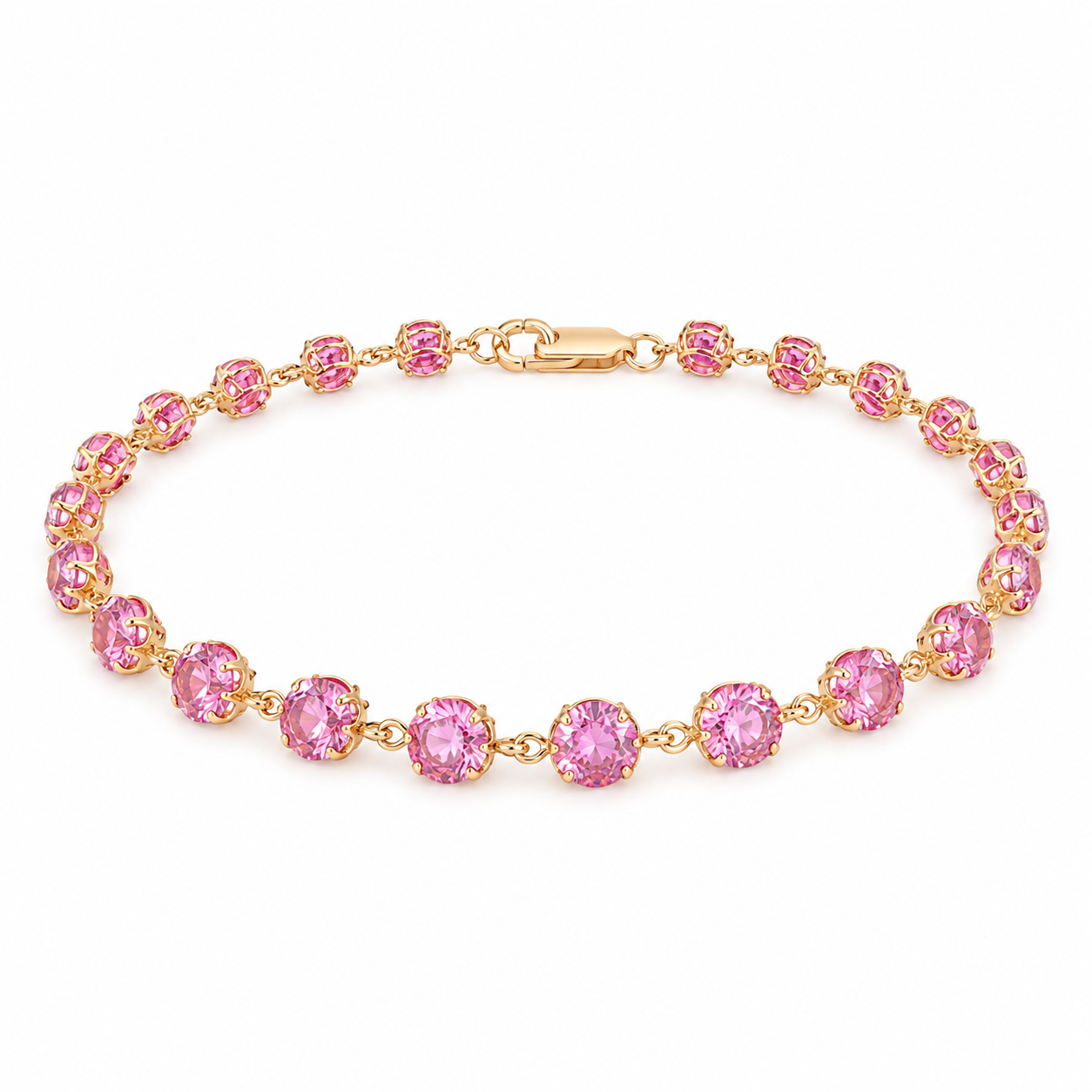 Yellow Gold Pink Sapphire Bracelet