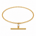 Yellow Gold Diamond T-Bar Chain Bracelet