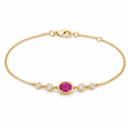 Oval Ruby & Diamond Station Chain Bracelet