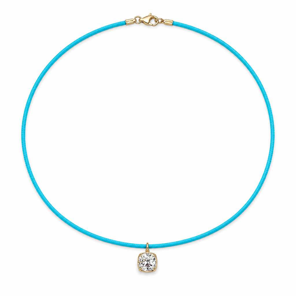 Lab Grown Cushion Diamond Bezel Charm