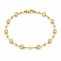 Yellow Gold Bezel & Bead Station Bracelet