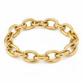 Yellow Gold Chunky Round Link Bracelet