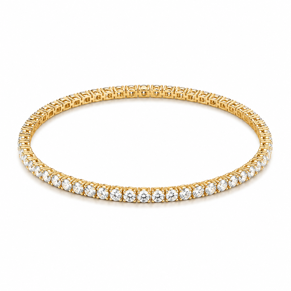 White Gold Lab Prong-Set Tennis Bracelet