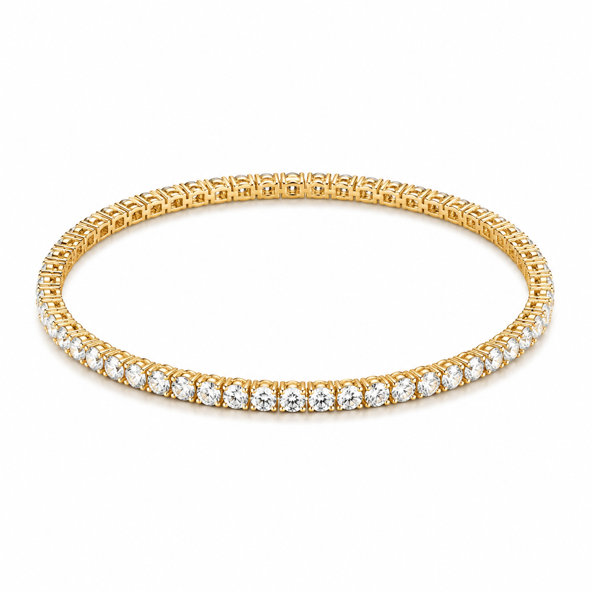 White Gold Lab Prong-Set Tennis Bracelet