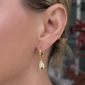 Diamond Teardrop Drop Hoop Earring