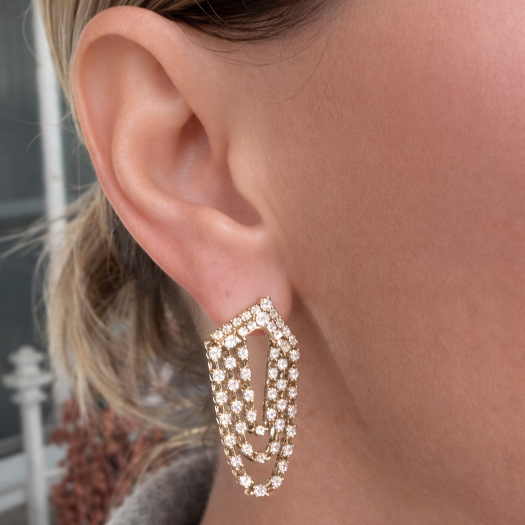 Diamond Double-Link Drop Earring