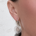Diamond Sunburst Drop Earring