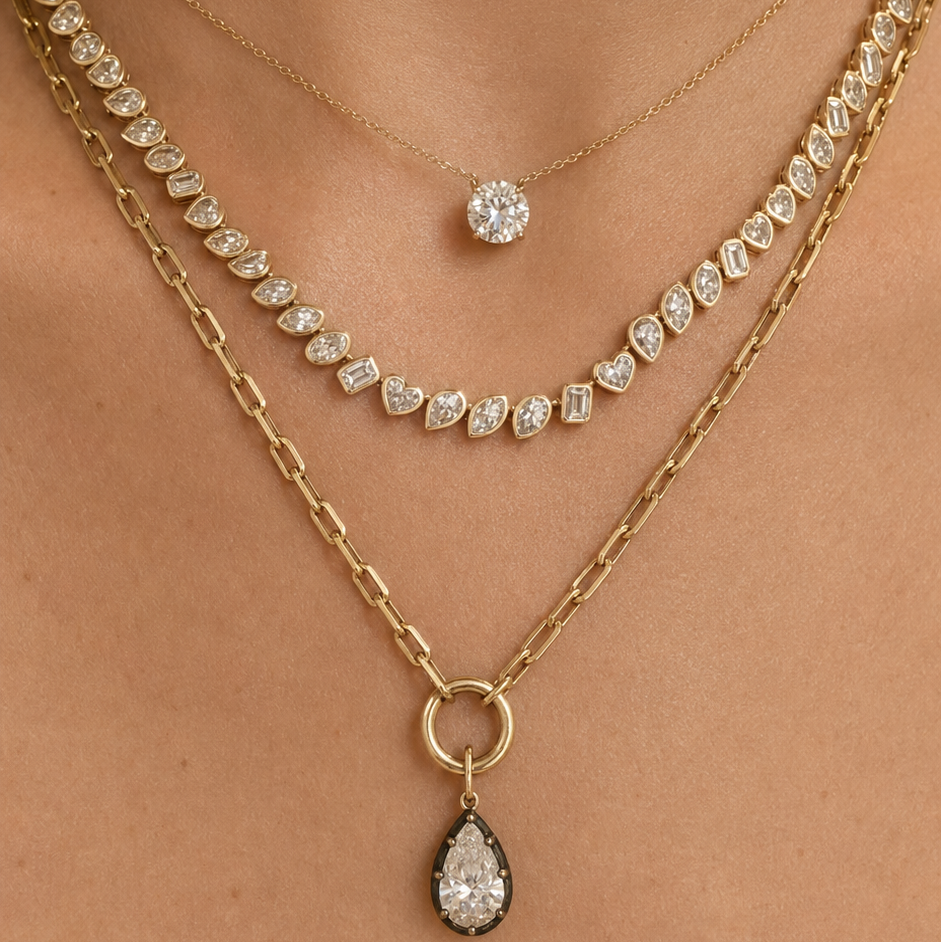 Fancy Shape Lab Tennis Necklace
