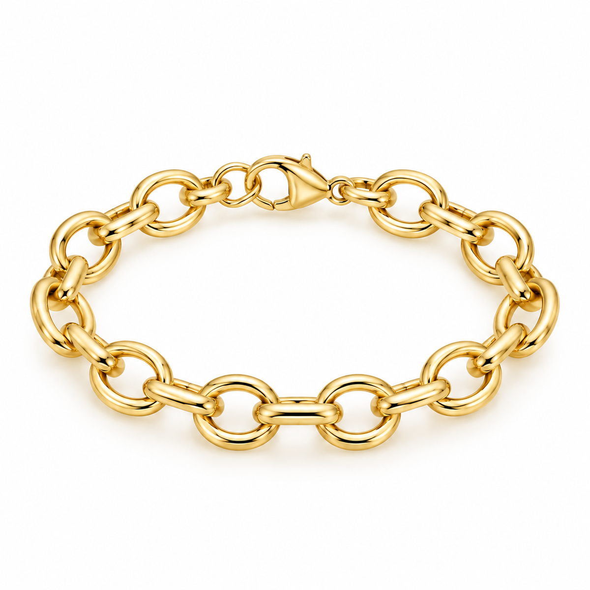 Yellow Gold Oval Link Bracelet