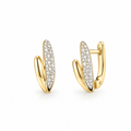 Yellow Gold Double Huggie Pave Earrings