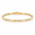Yellow Gold Bar & Bezel Station Tennis Bracelet