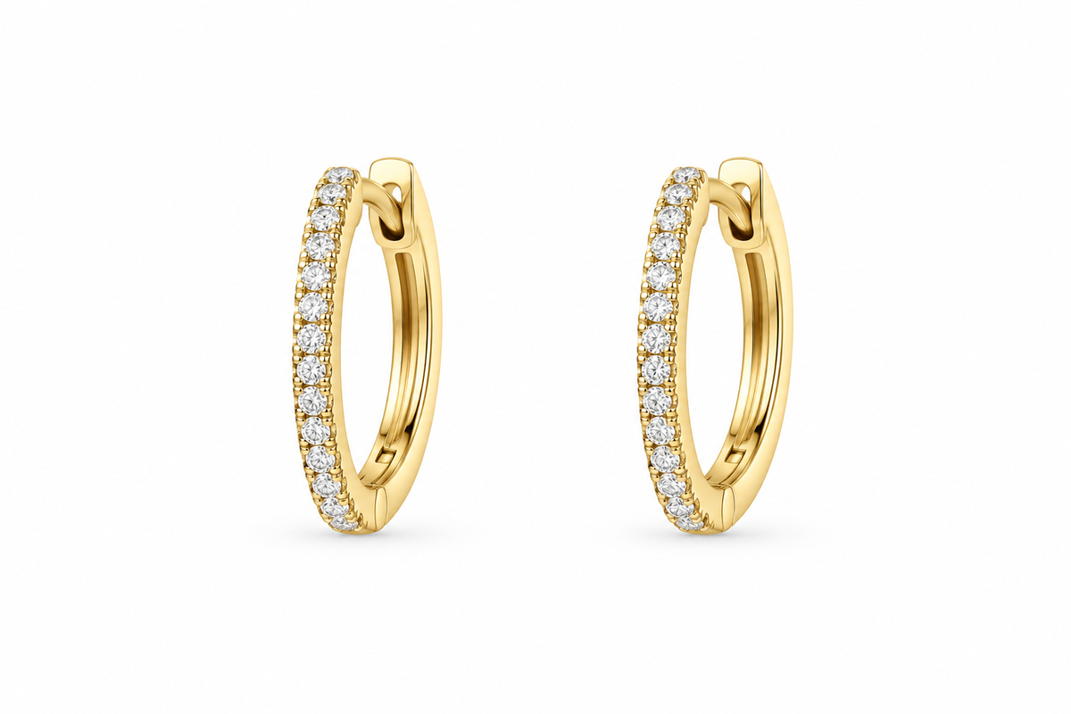 Delicate Pave Huggie Earrings