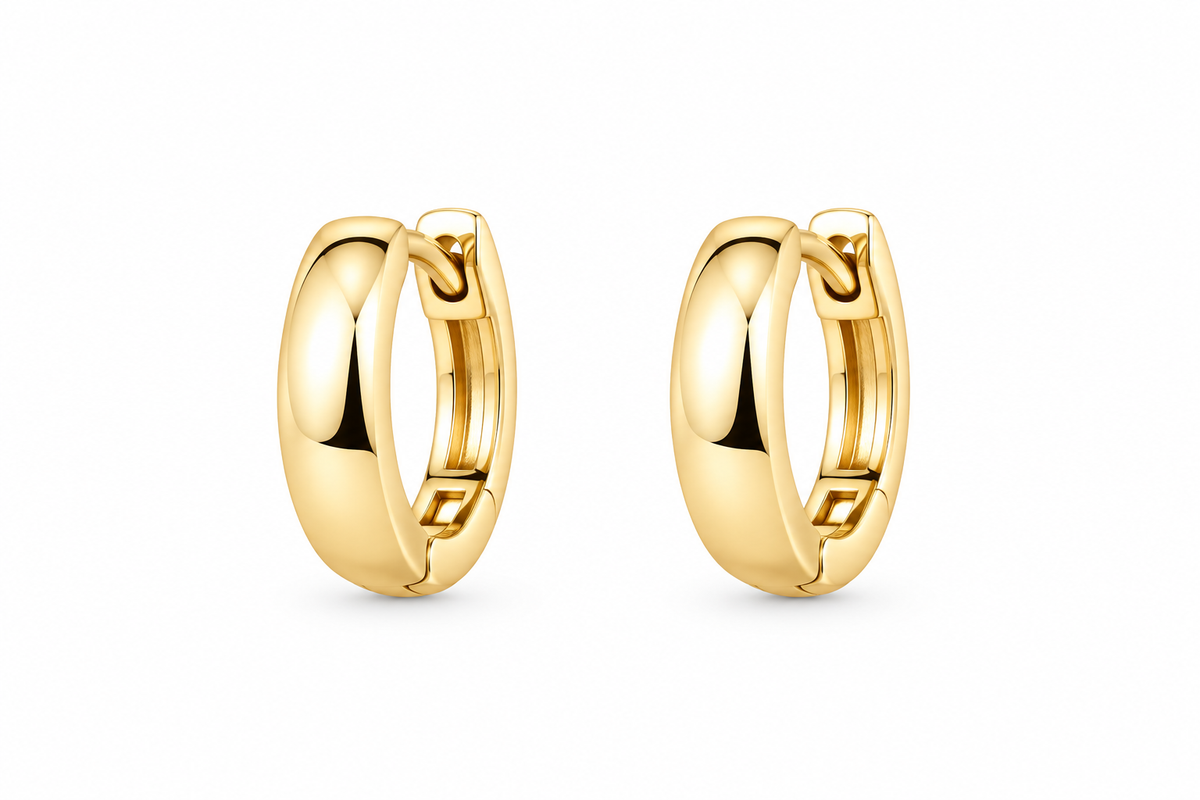Chunky Plain Huggie Earrings