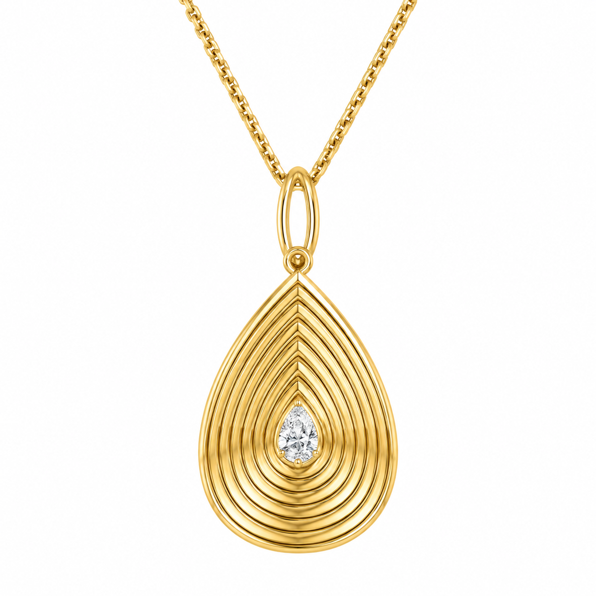 Yellow Gold Teardrop Pendant Charm