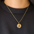 Sapphire Sunburst Medallion Necklace