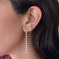 Linear Pavé  Double Drop Earrings