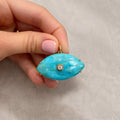 Yellow Gold Turquoise Evil Eye Pendant