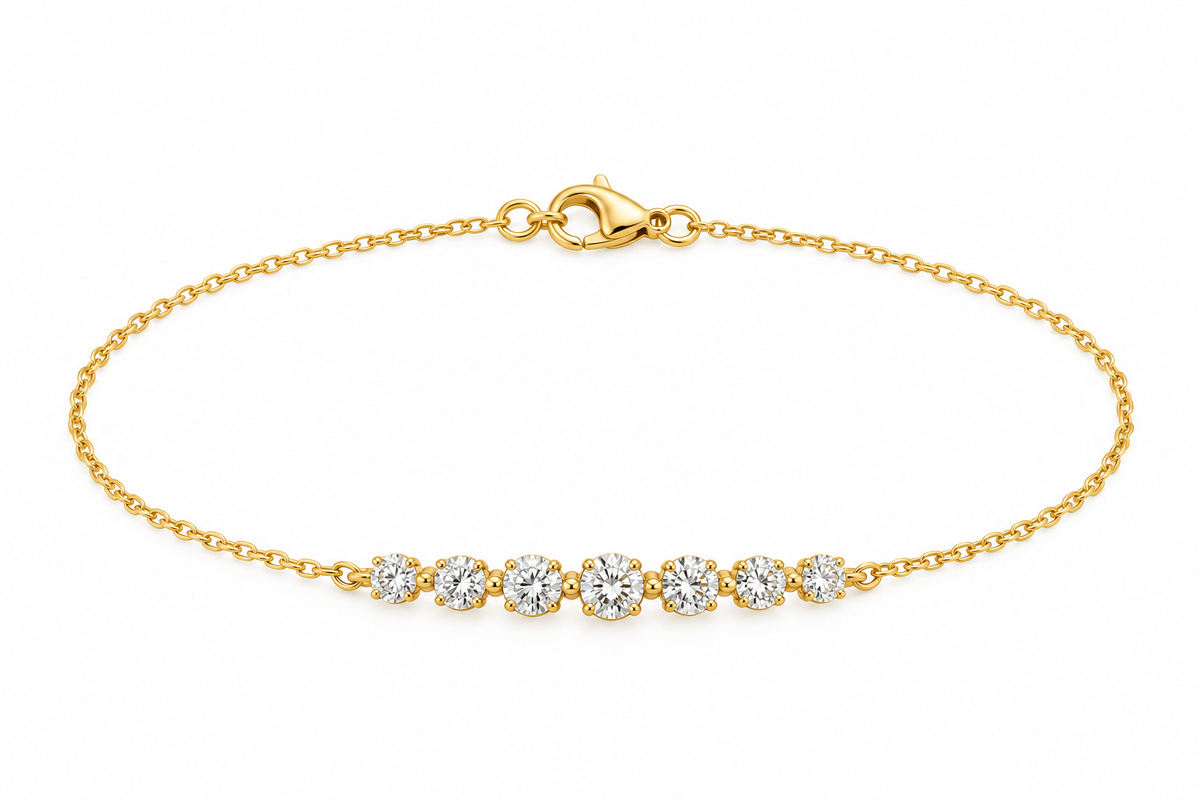 The Crescendo Graduated Diamond Bracelet in 14K yellow gold