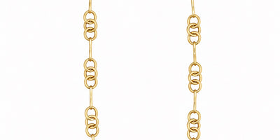 Yellow Gold Bar & Double Ring Link Chain