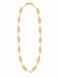 Yellow Gold Bar & Double Ring Link Chain
