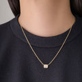 Cushion Bezel Diamond Solitaire Necklace