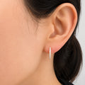 Yellow Gold Thick Small Pave Huggie Earrings