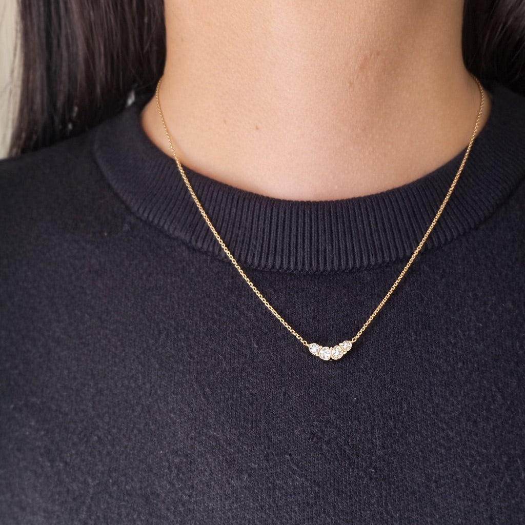 Trio Bezel Diamond Necklace