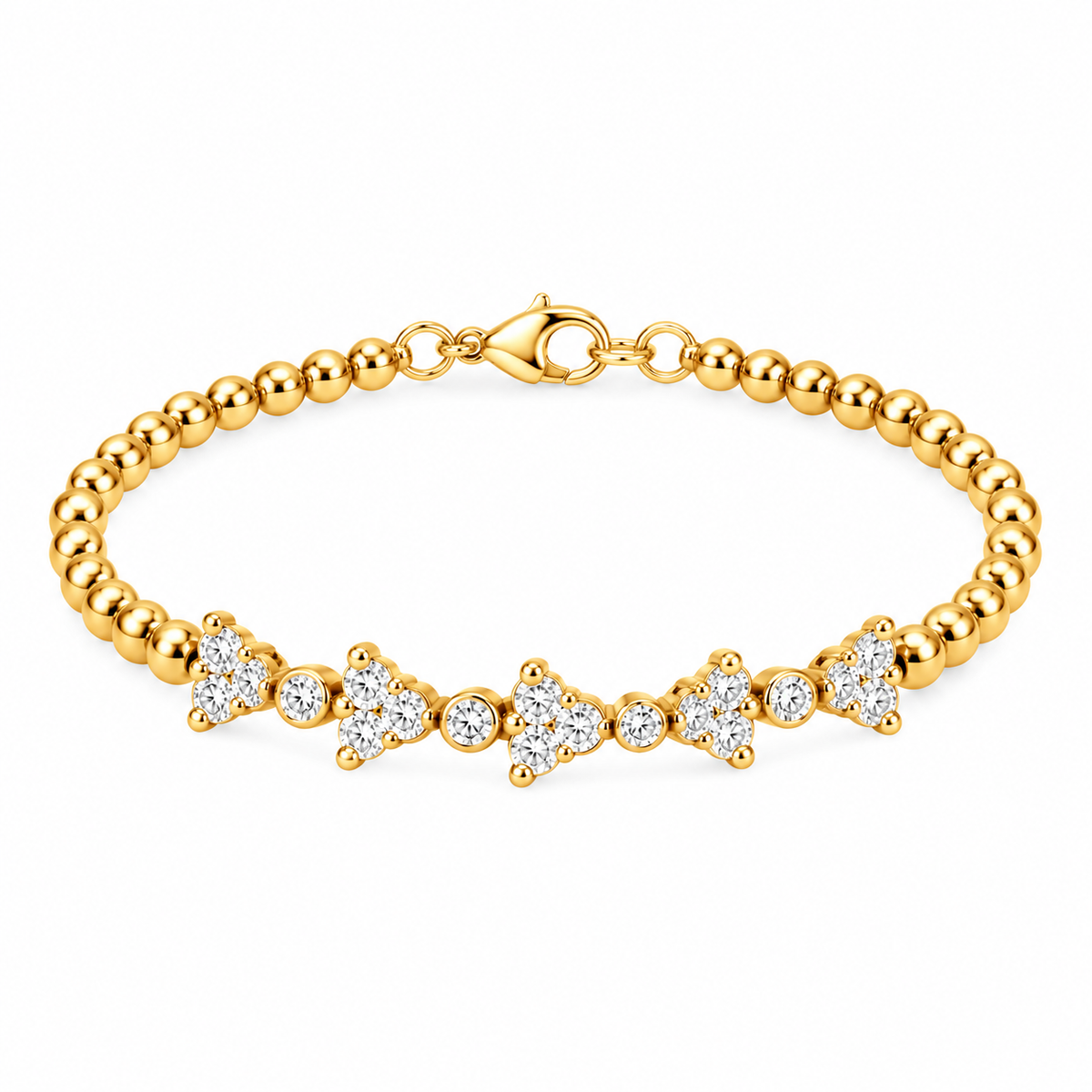 Cluster Ball Yellow Gold Bracelet
