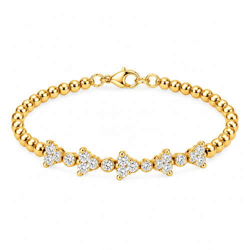 Cluster Ball Yellow Gold Bracelet