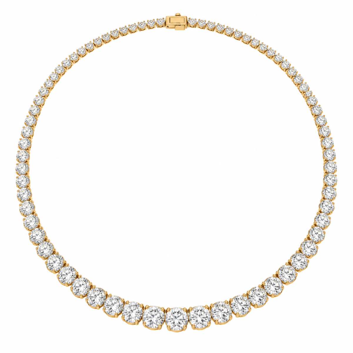 Classic Round Tennis Necklace Lab Grown in 14K gold