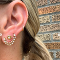 Double Chain Stud with Diamonds