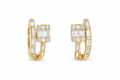 Deco Baguette Huggie Earrings in 14K gold