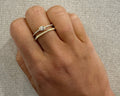 Double Row Ring with Center Diamond