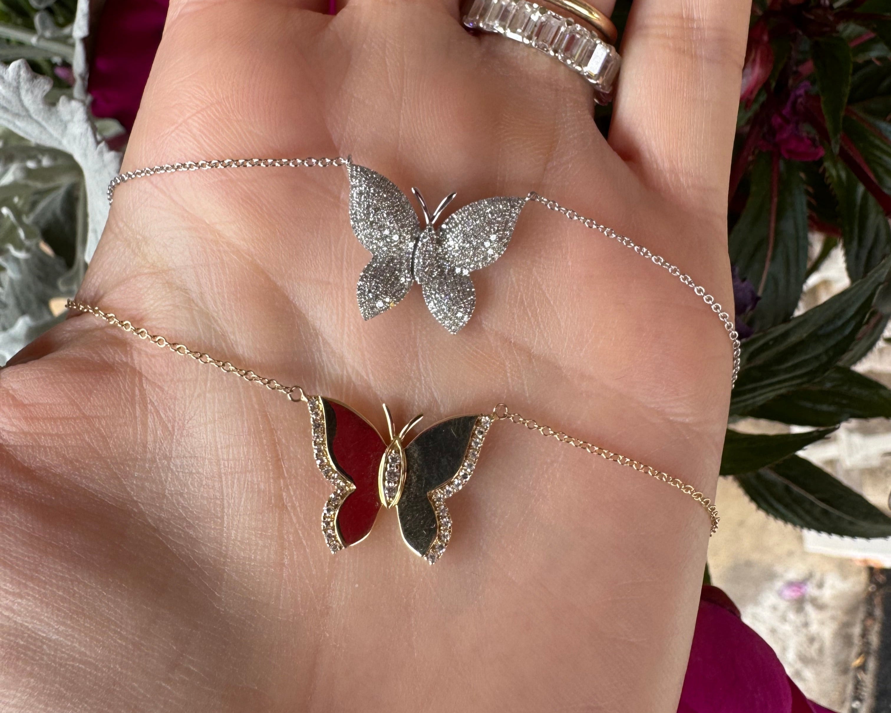 Diamond White Gold Butterfly Necklace