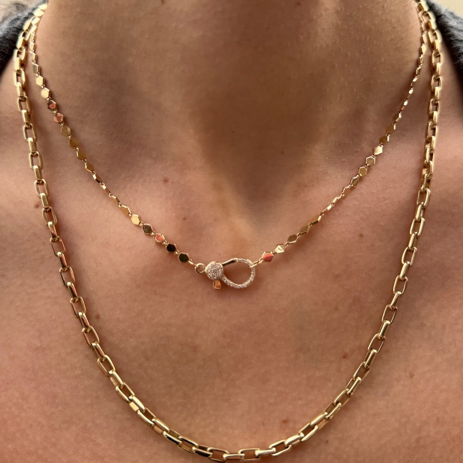 Gold Chain with Diamond Lobster Clasp