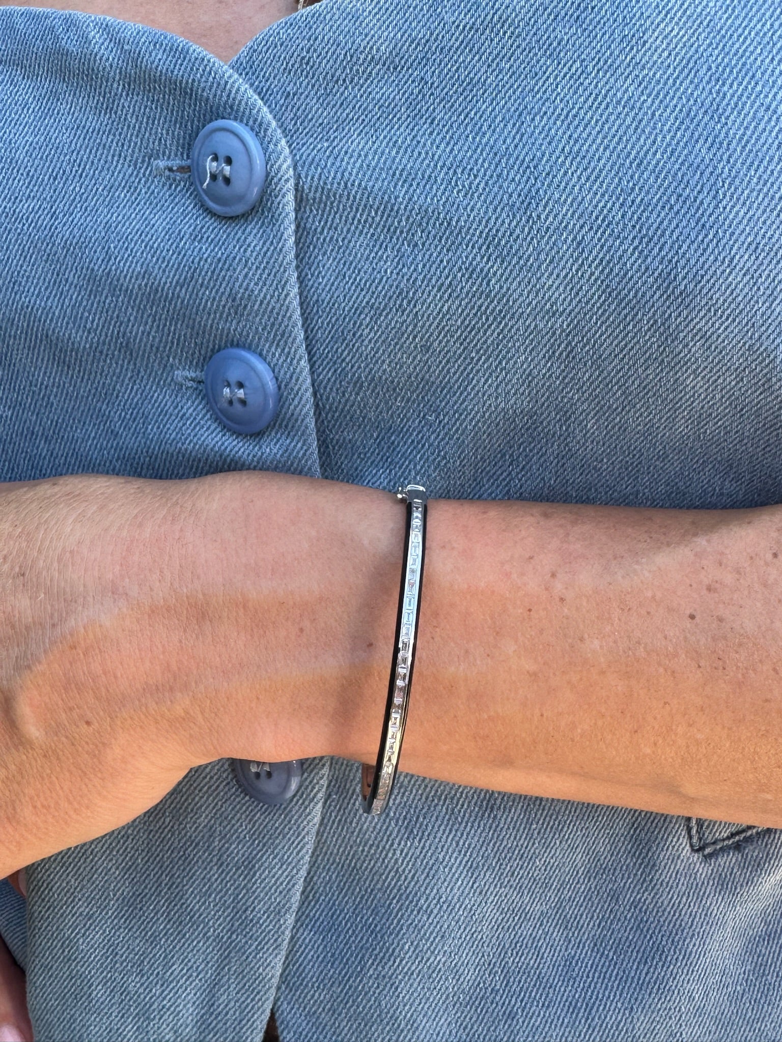 Black and Diamond Bangle