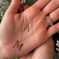 Yellow Gold Initial Necklace