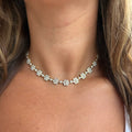 Lab Grown Diamond Flower Tennis Necklace